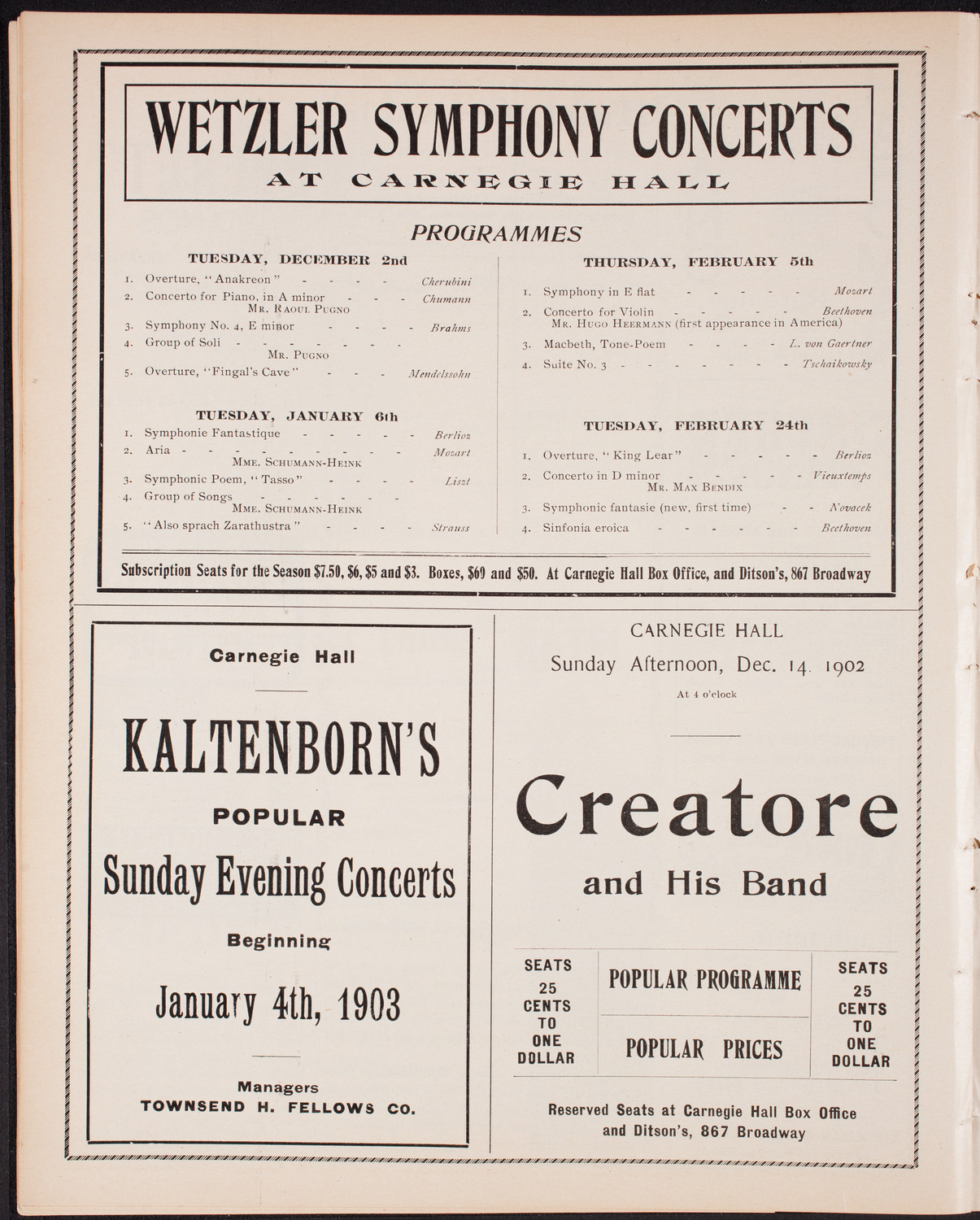 Benefit: St. Mark's Hospital, November 29, 1902, program page 8