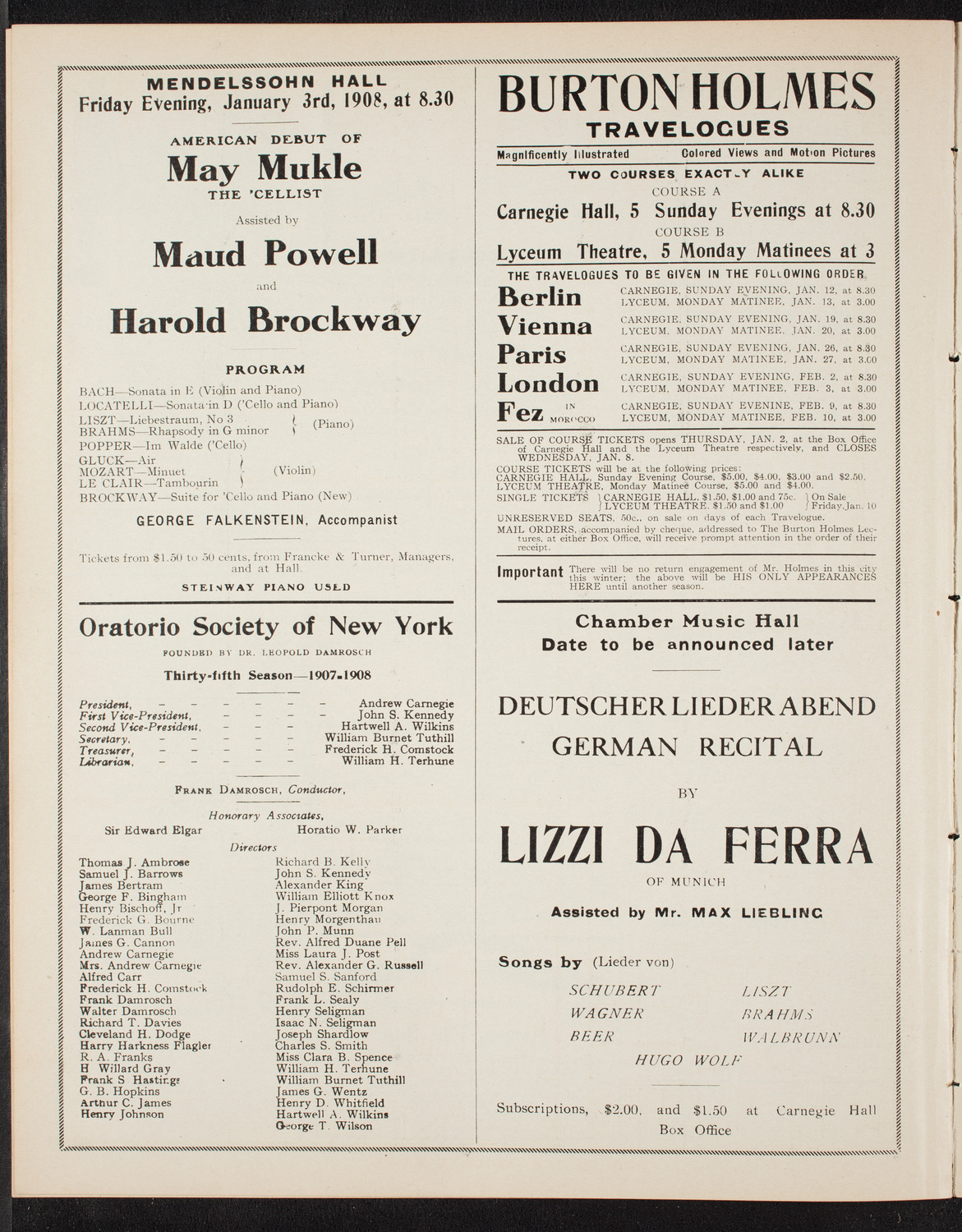 Symphony Concert for Young People, December 21, 1907, program page 10
