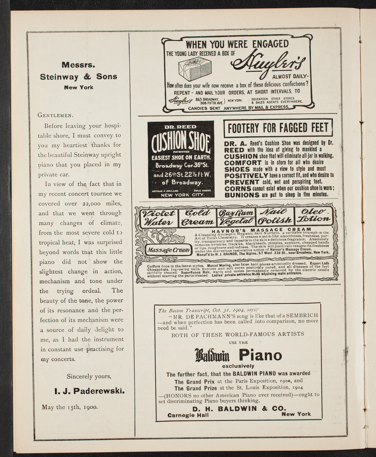 Benefit: Society of St. Vincent de Paul, February 12, 1905, program page 4