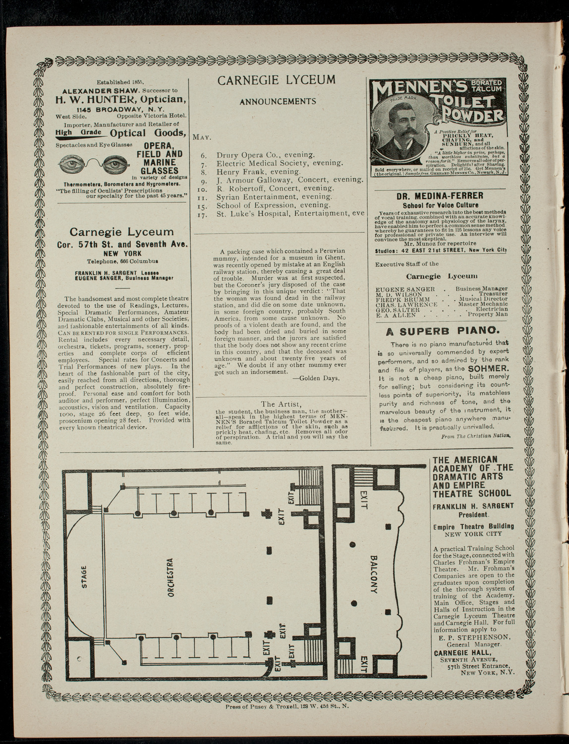 The Plaza Republican Club Annual Reception and Vaudeville, May 4, 1901, program page 4