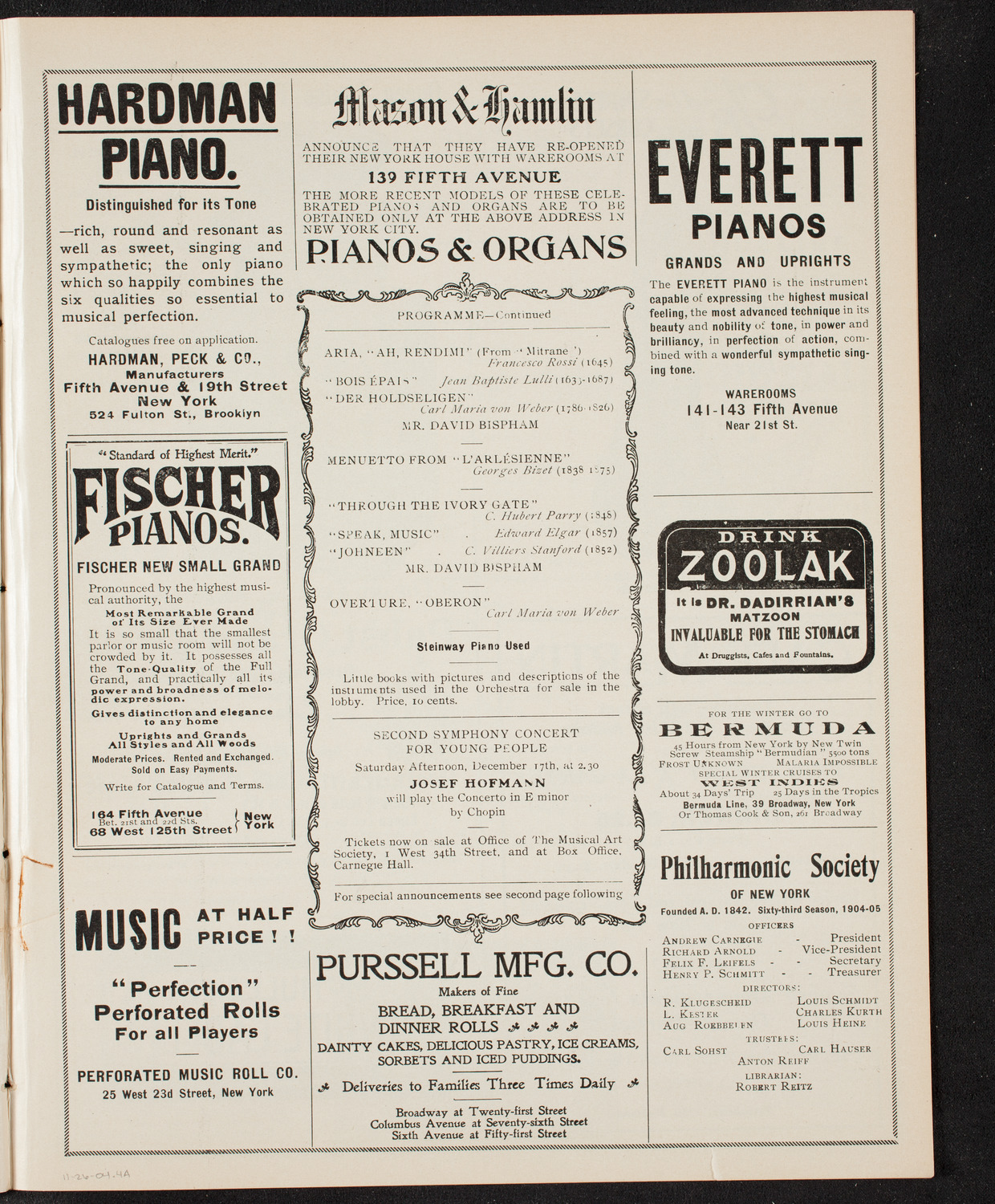 Symphony Concert for Young People, November 26, 1904, program page 7