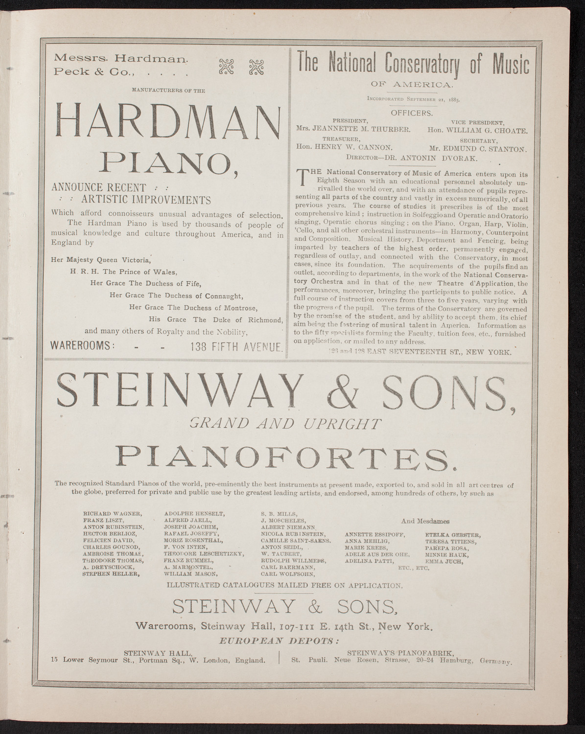 Damrosch Sunday Concert, February 5, 1893, program page 5