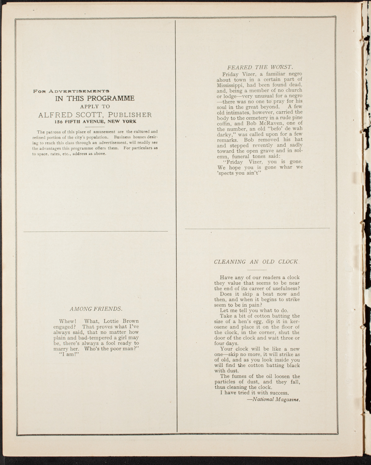 Graduation: Normal College of the City of New York, June 20, 1906, program page 10