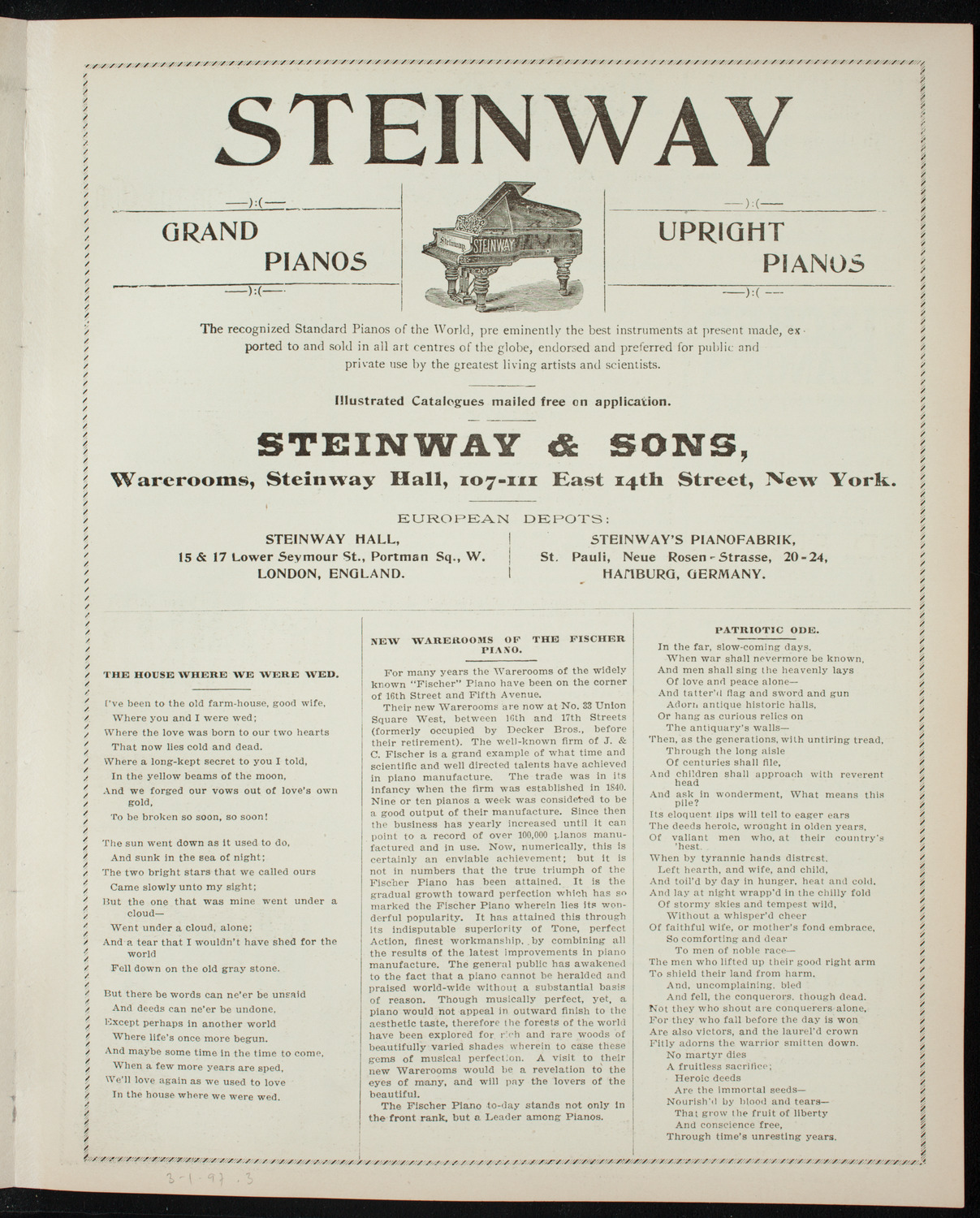 Symphony Concert, March 1, 1897, program page 5