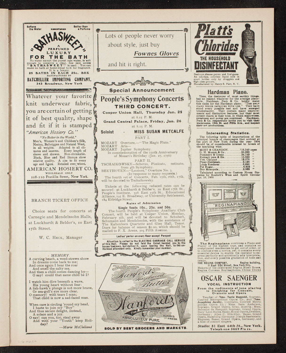 Symphony Concert for Young People, January 6, 1906, program page 9