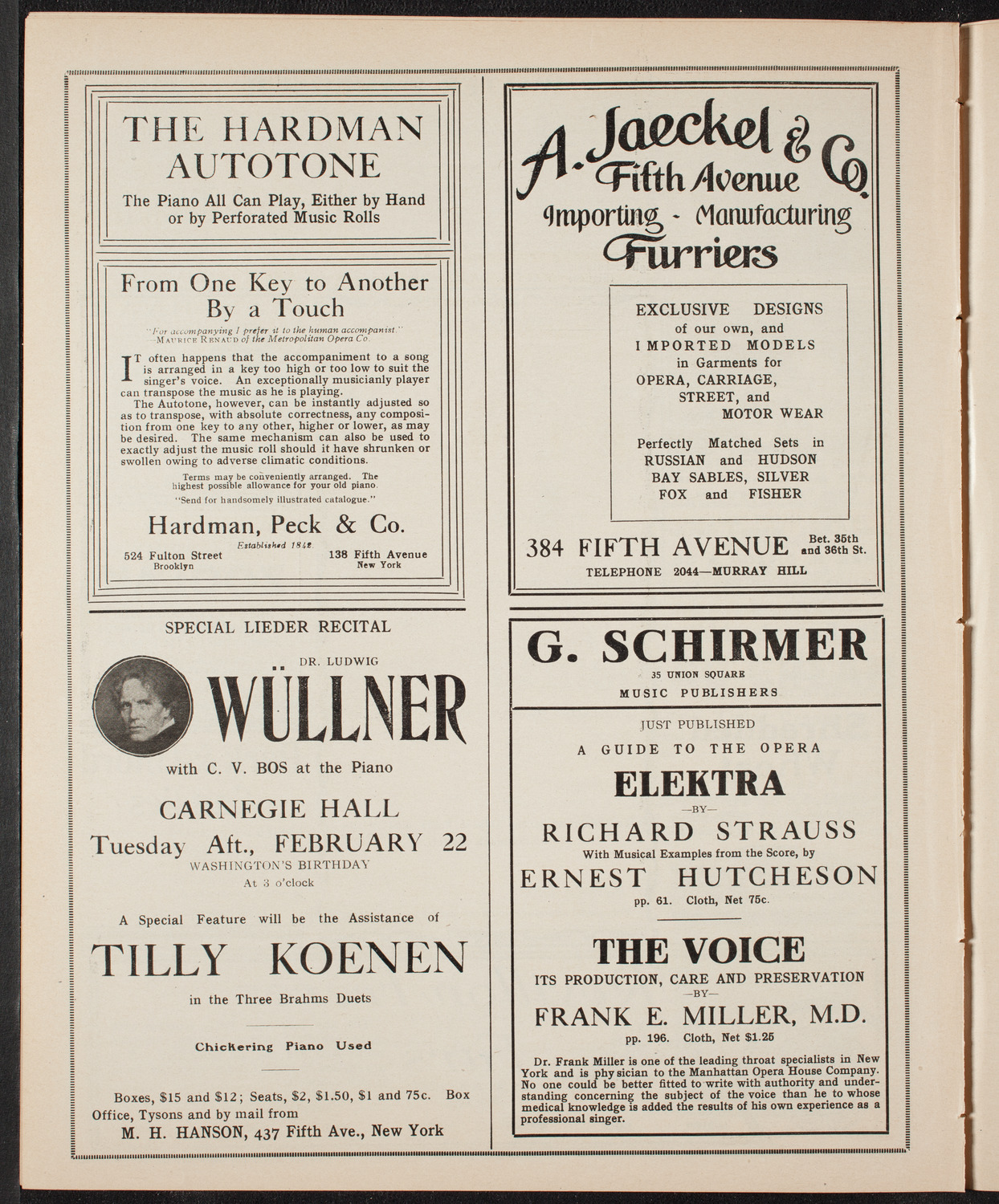 New York Philharmonic, February 18, 1910, program page 8