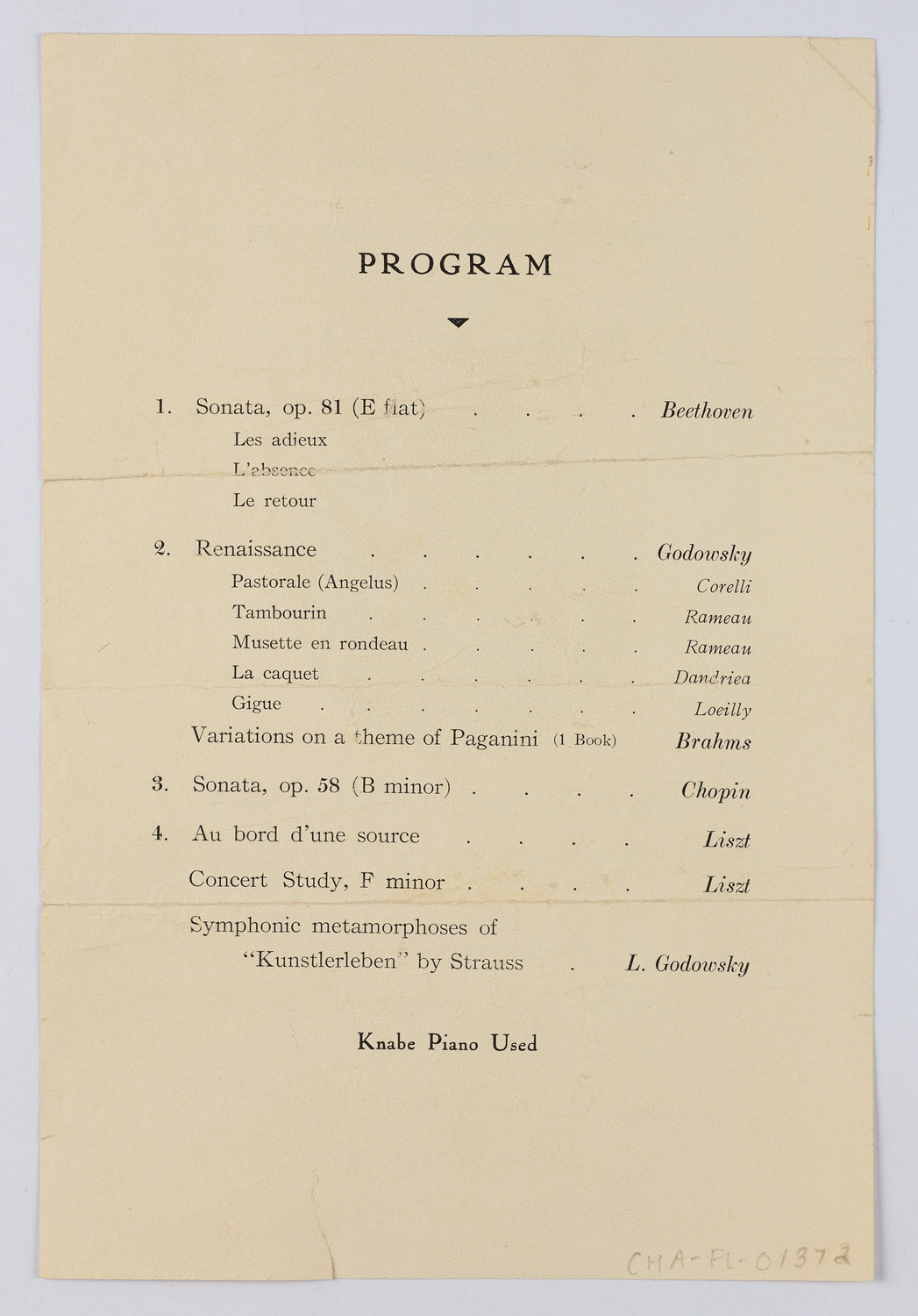 Leopold Godowsky, December 18, 1912