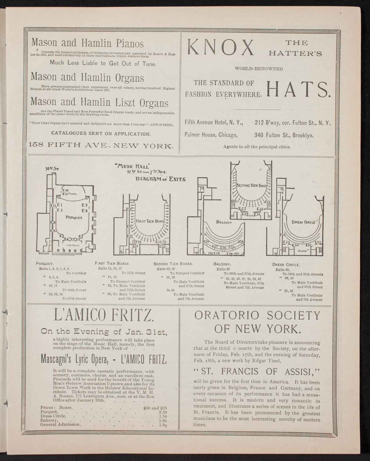 Oratorio Society of New York, January 4, 1893, program page 3