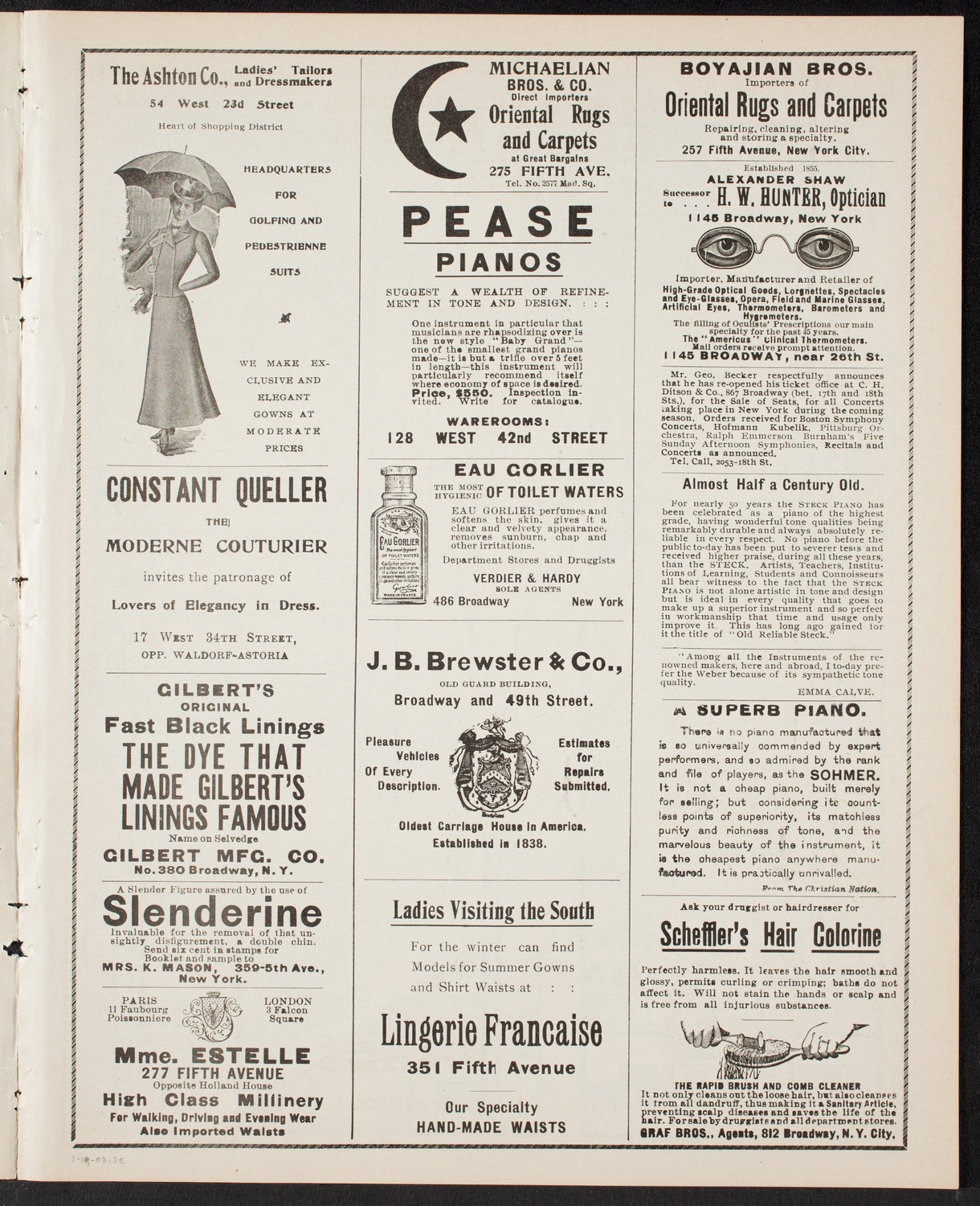 Eduard Zeldenrust, Piano, January 19, 1902, program page 3