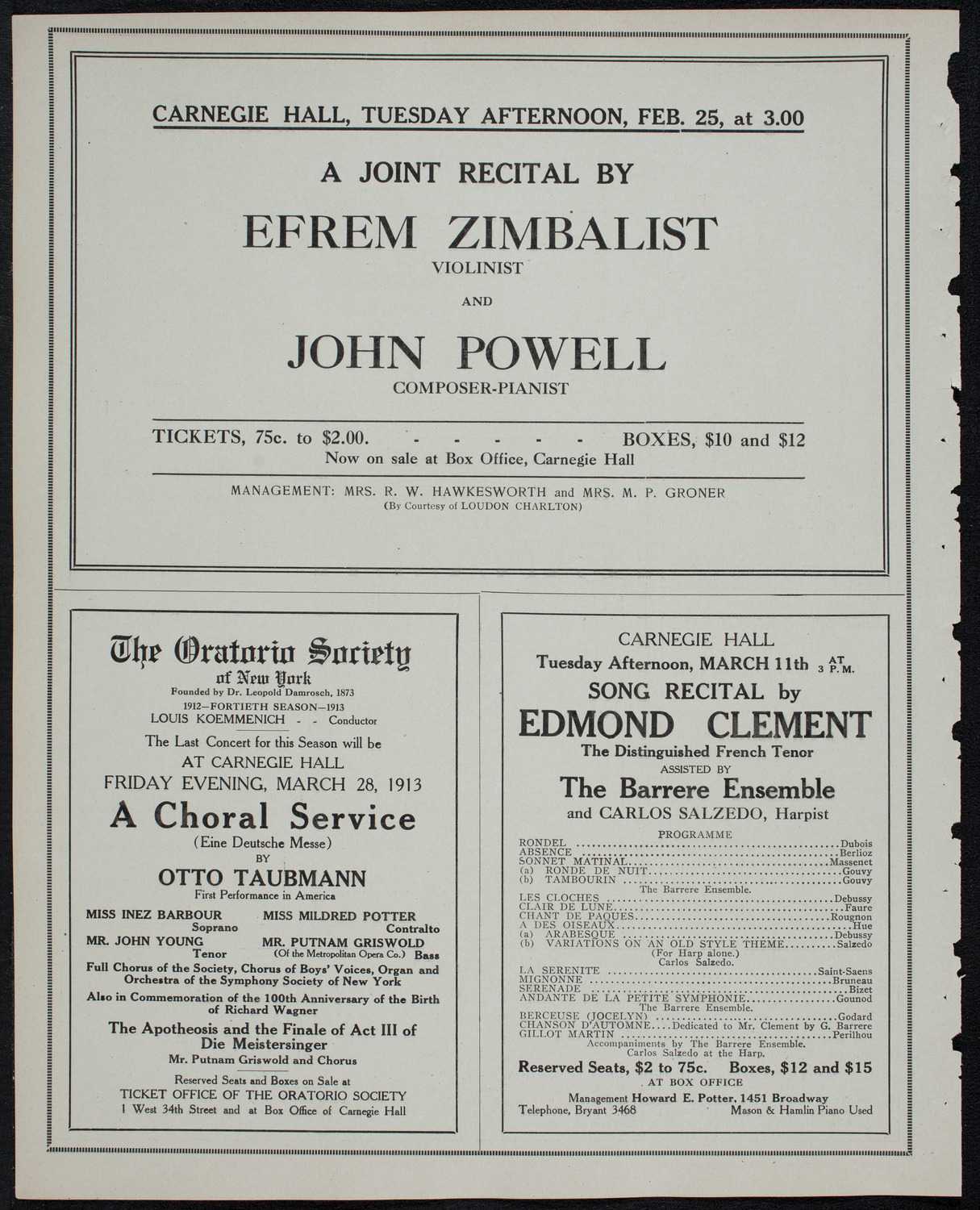Burton Holmes Travelogue: Panama, February 24, 1913, program page 10