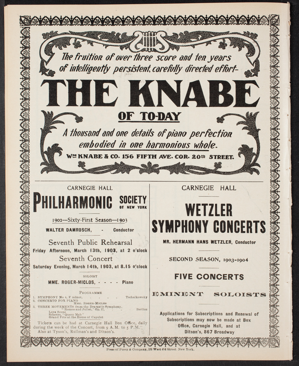 Grand Popular Concert, March 1, 1903, program page 12