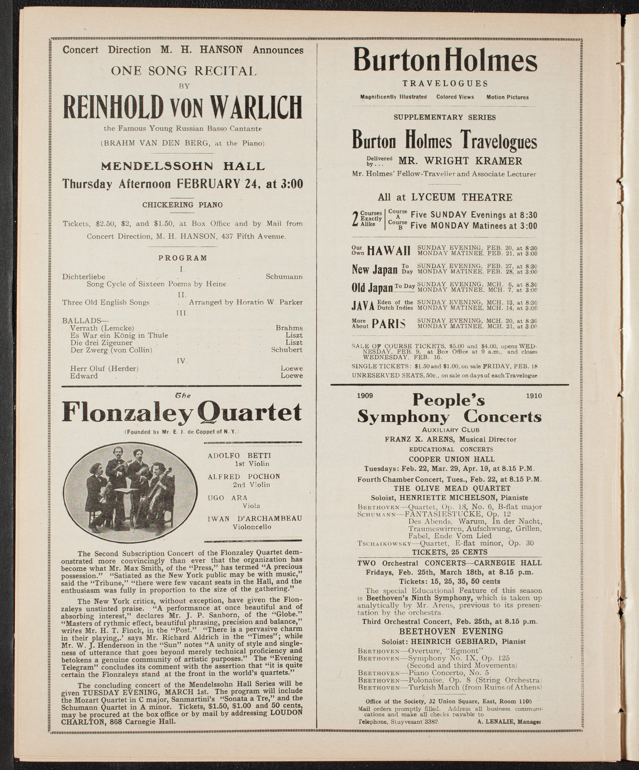 Catholic Oratorio Society, February 20, 1910, program page 10