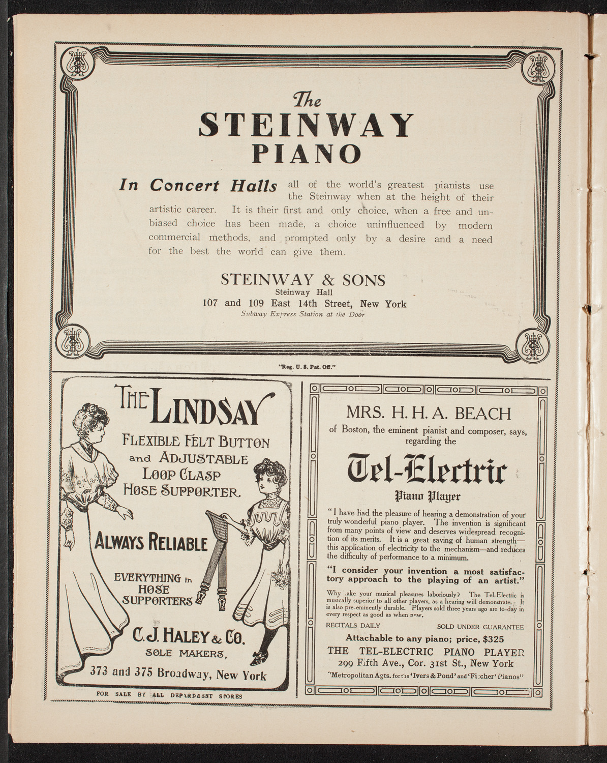 Musical Art Society of New York, March 11, 1909, program page 4