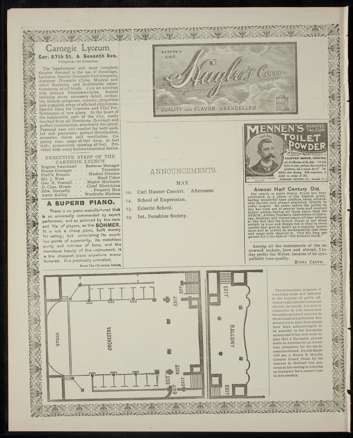 Operetta Presentation by The Vassar Students Aid Society, May 2, 1902, program page 4