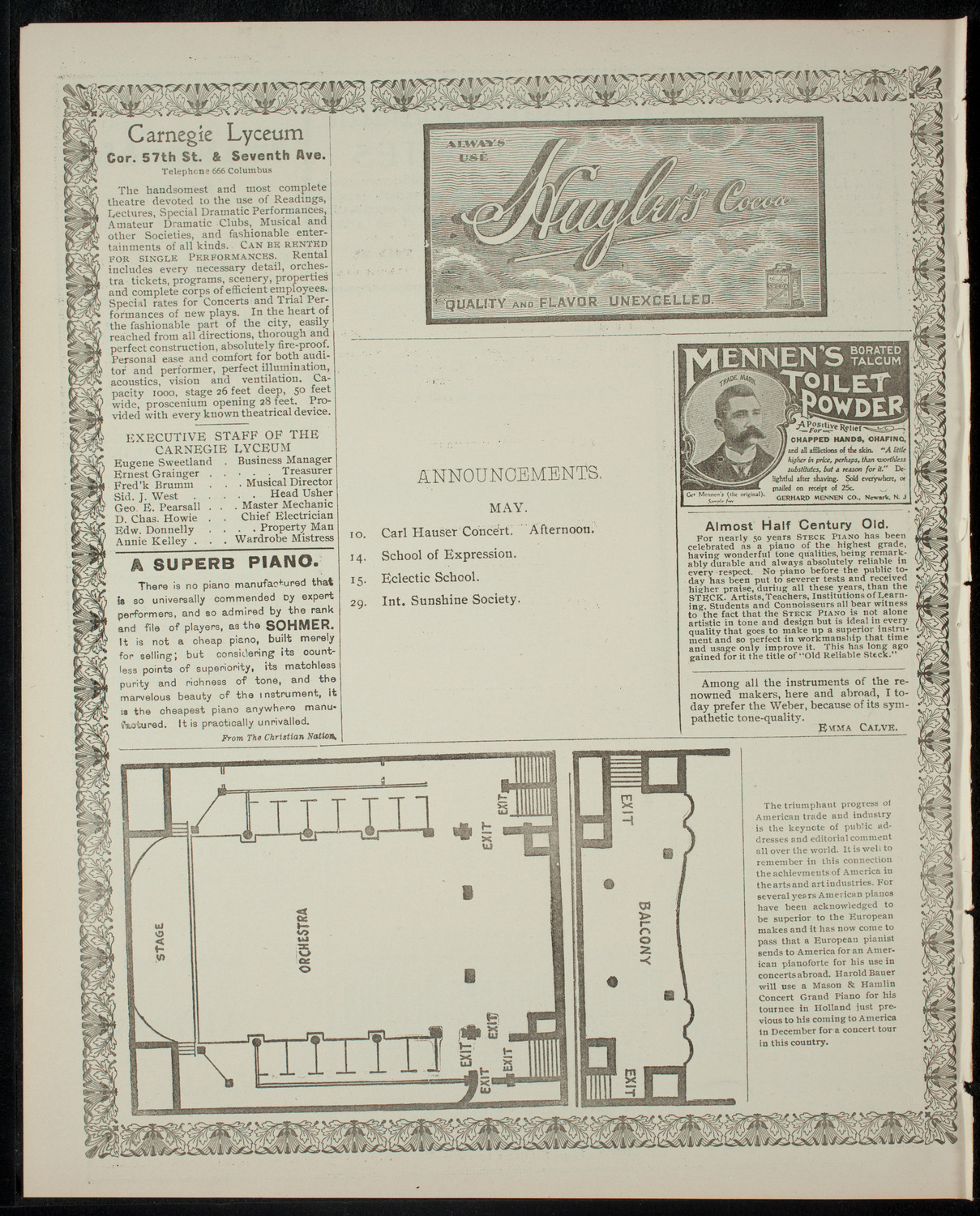 Operetta Presentation by The Vassar Students Aid Society, May 2, 1902, program page 4