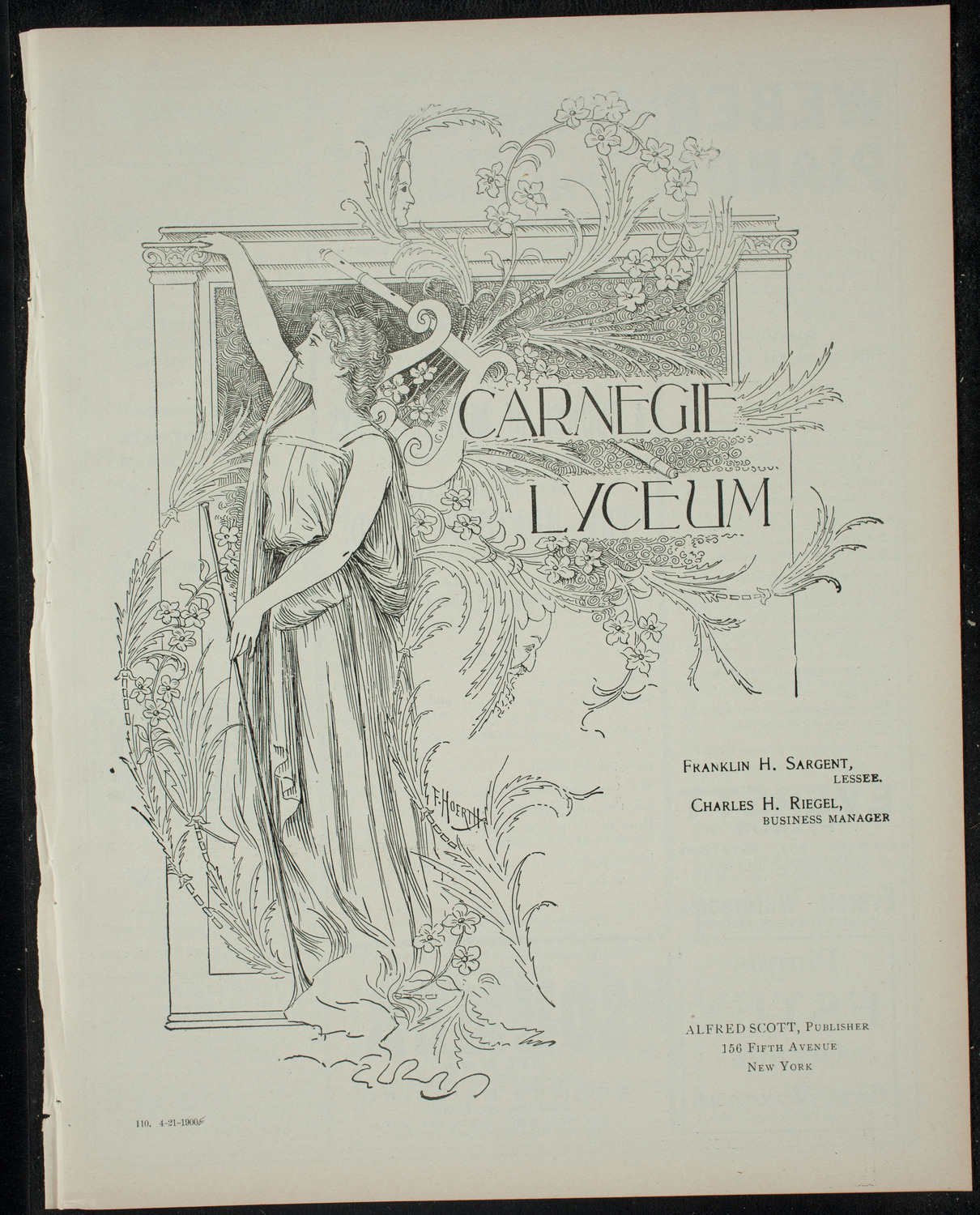 George Peabody Eustis: A Course of Modern Plays, April 21, 1900, program page 1