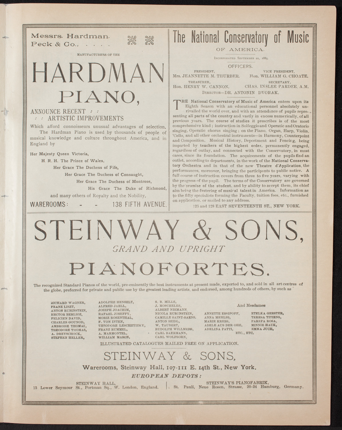 Discourse on The Drama by Joseph Jefferson, March 1, 1893, program page 5