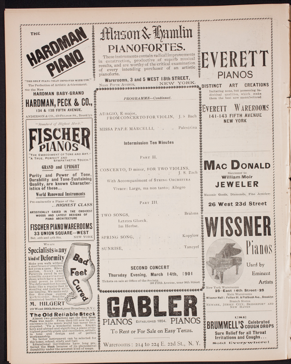 Musical Art Society of New York, December 20, 1900, program page 6