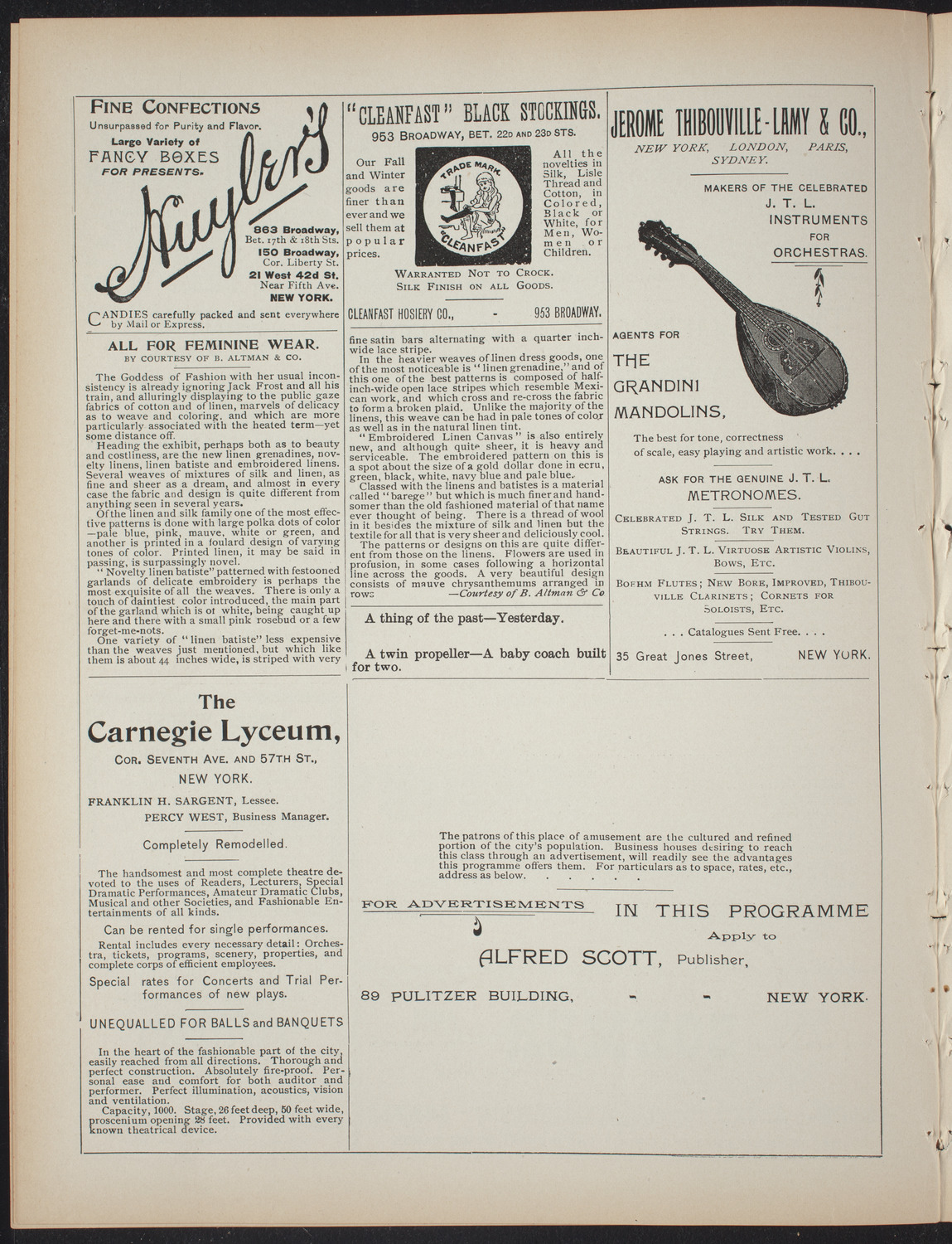 David Garrick: A Comedy in Four Acts, February 13, 1897, program page 4