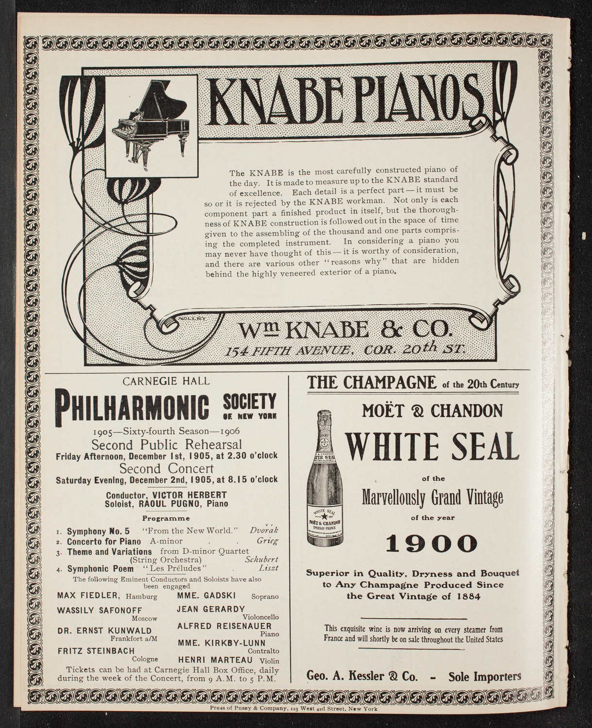 Jan Kubelik, Violin, with the New York Symphony Orchestra, November 30, 1905, program page 12