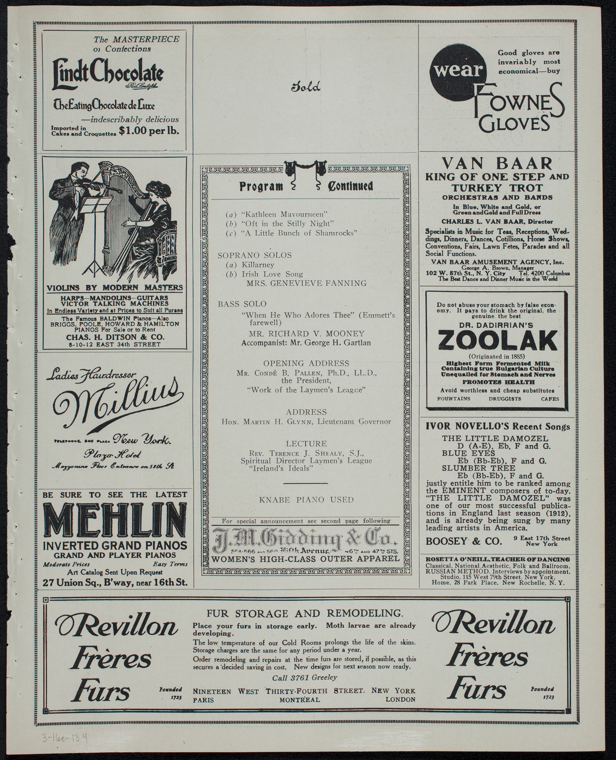 Lecture by Rev. T.J. Shealy, S.J., March 16, 1913, program page 7