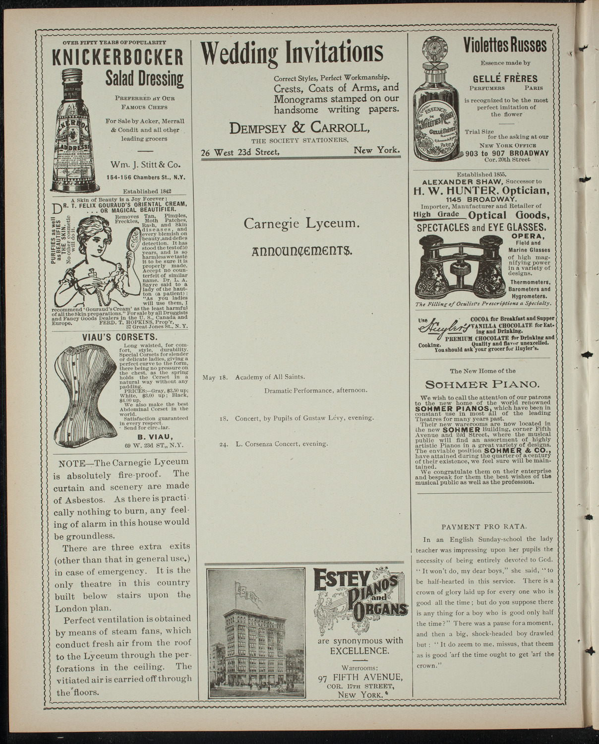 New York Banks' Glee Club, May 16, 1899, program page 2