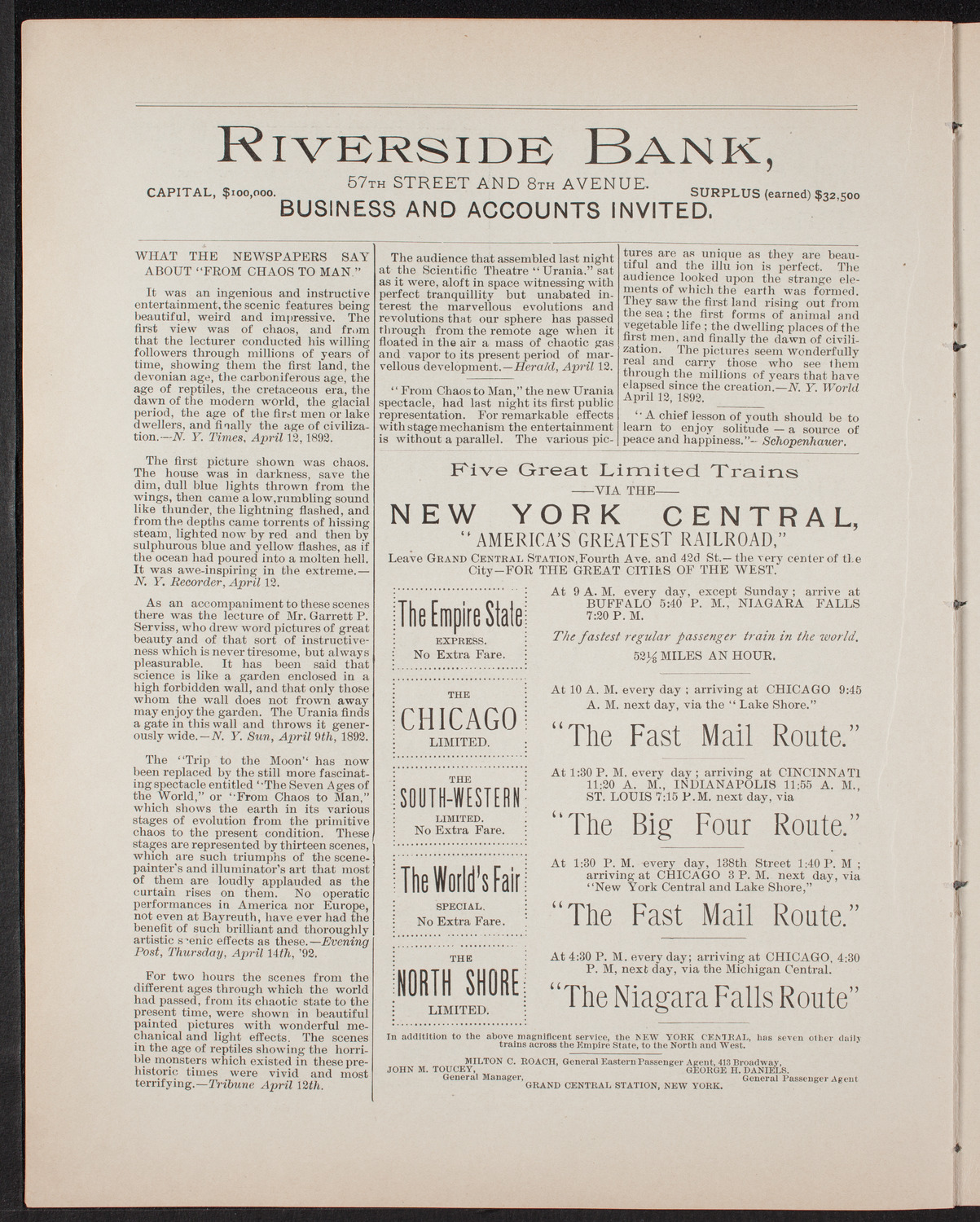 New York Symphony Orchestra: Handel Festival, April 28, 1892, program page 8