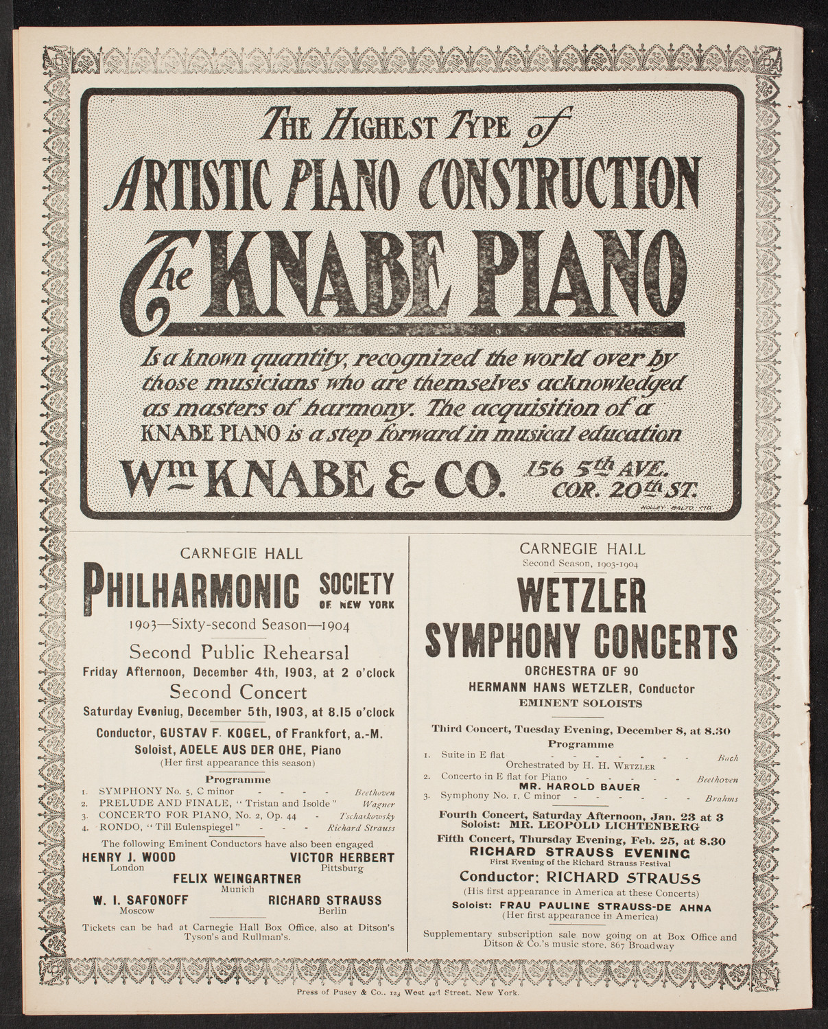 New York Banks' Glee Club, December 3, 1903, program page 12