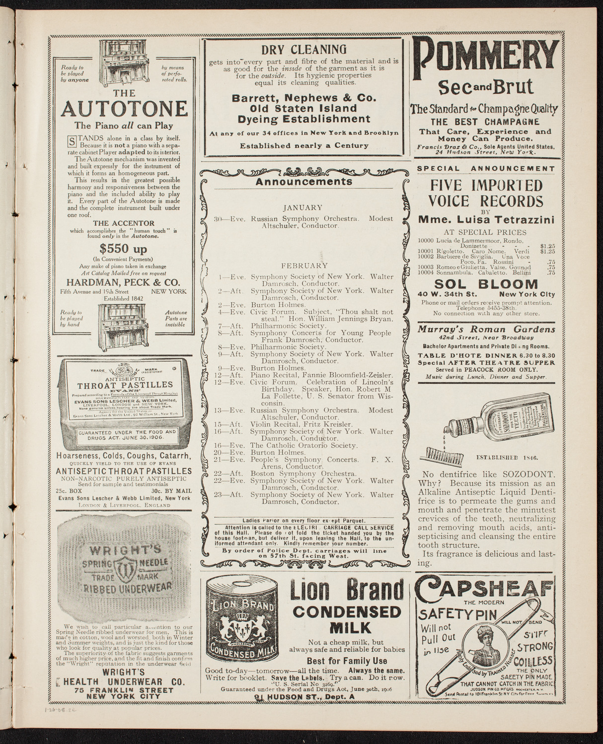 Burton Holmes Travelogue: Paris, January 26, 1908, program page 3