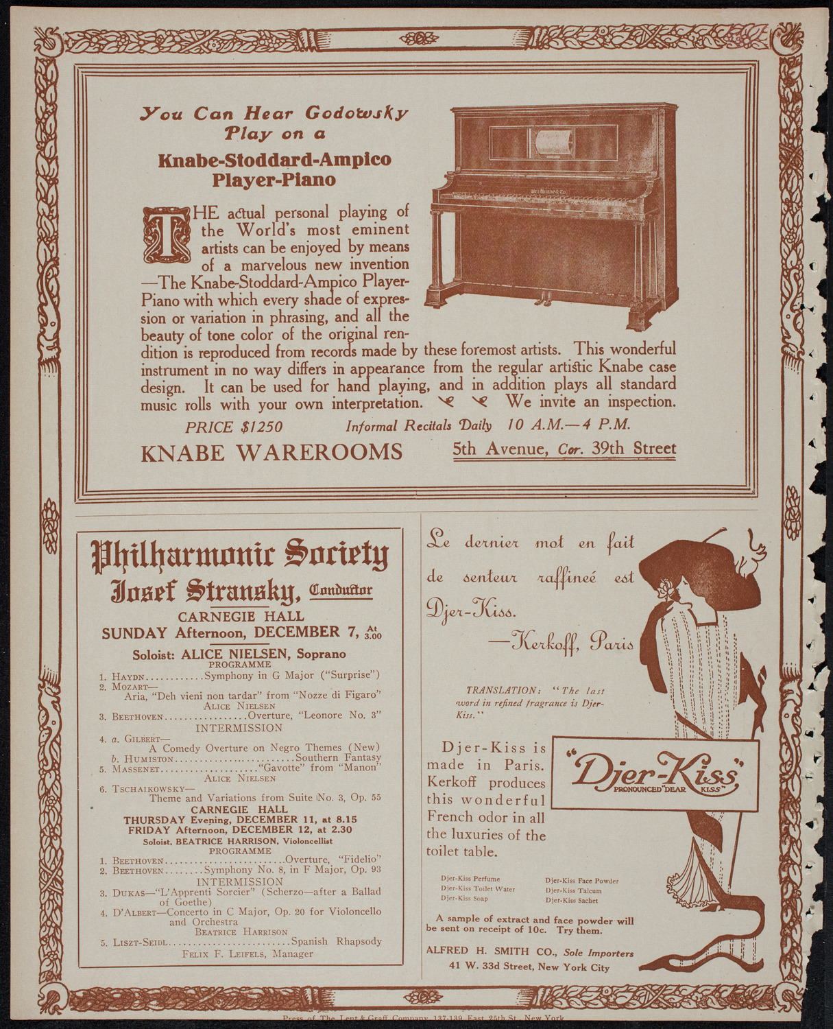 Ignacy Jan Paderewski, Piano, November 29, 1913, program page 12