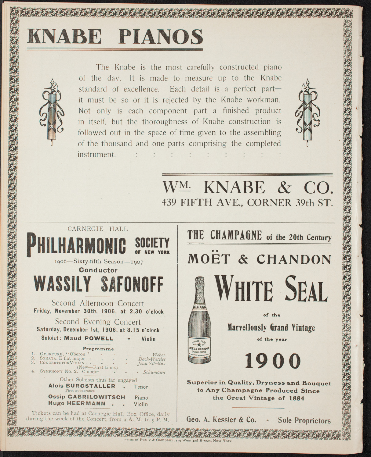 Musurgia, November 27, 1906, program page 12