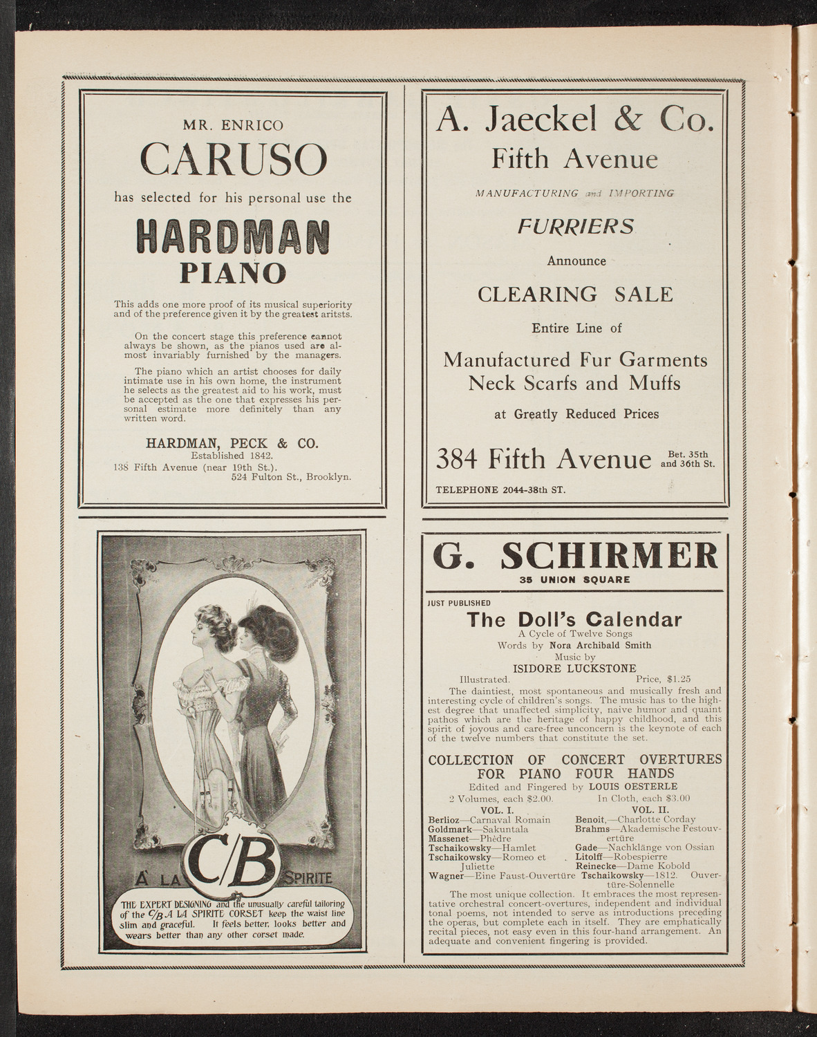 New York Philharmonic, March 5, 1909, program page 8