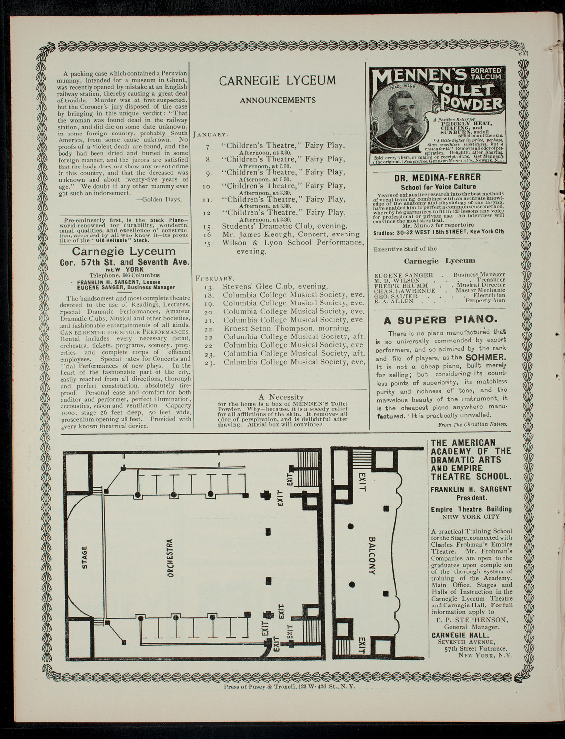 The Children's Theatre, January 5, 1901, program page 4