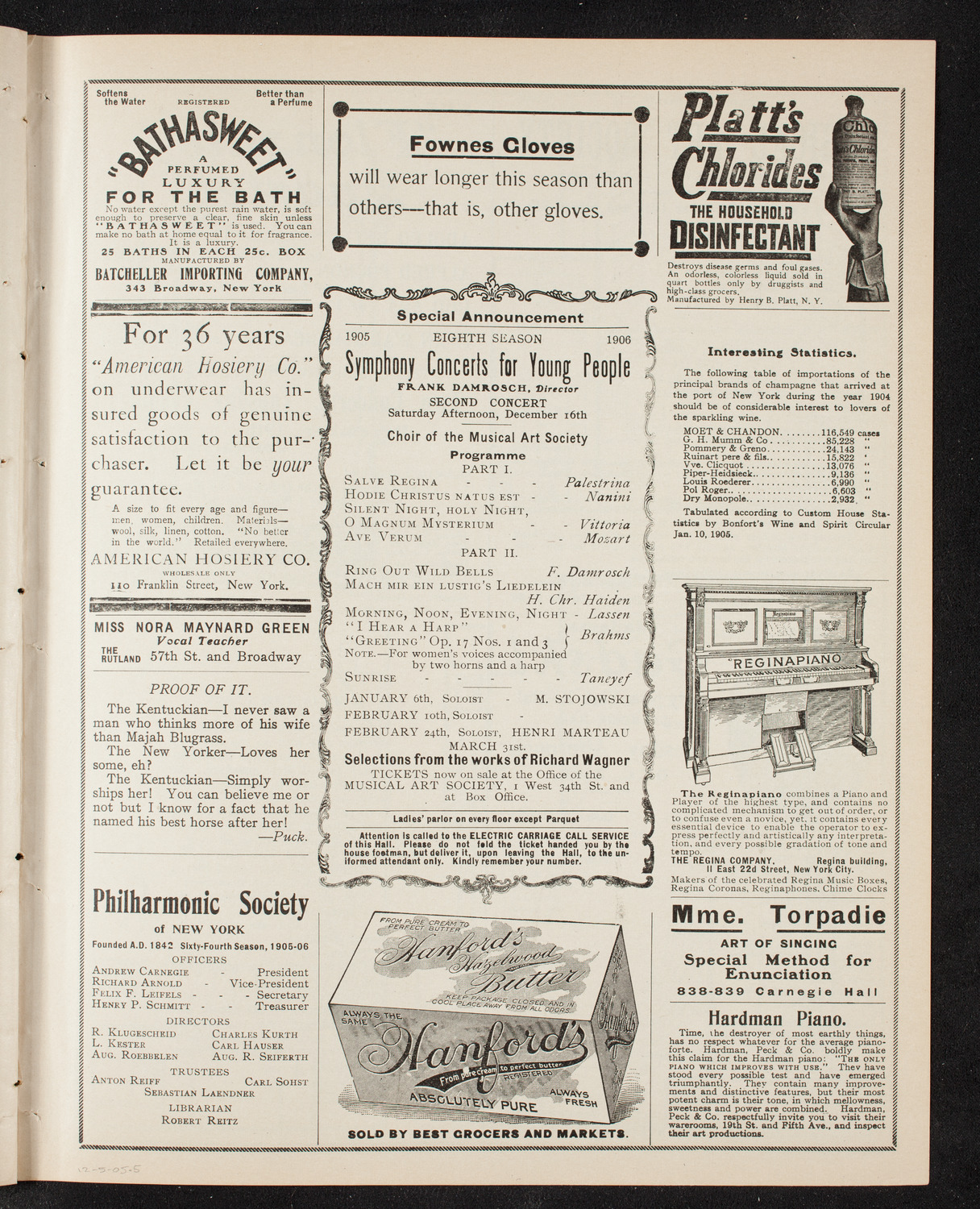 New York Banks' Glee Club, December 5, 1905, program page 9