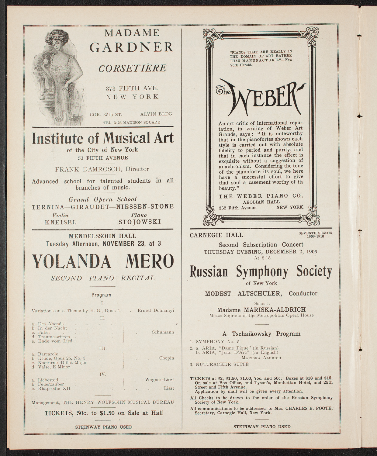 Elmendorf Lecture: At the Gates of the East, November 21, 1909, program page 6