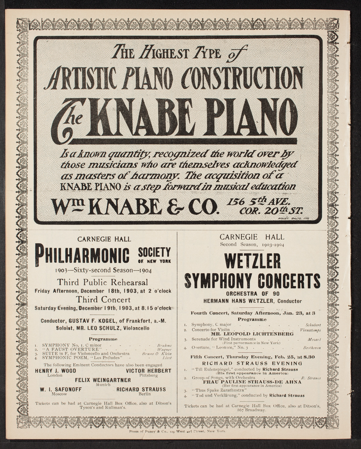 Caserini's Famous Roman Harp Orchestra, December 14, 1903, program page 12