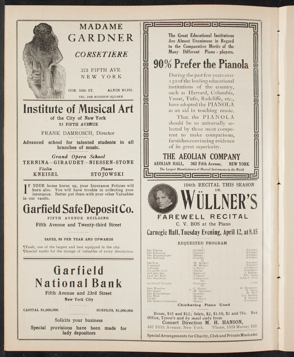 New York Banks' Glee Club, April 7, 1910, program page 6