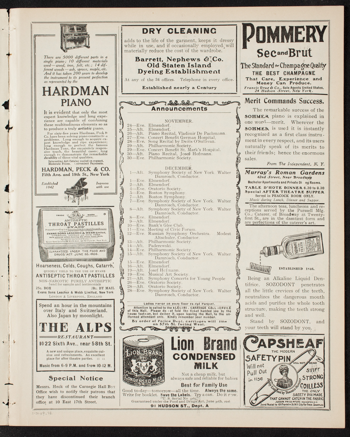 Elmendorf Lecture: Old Mexico, November 24, 1907, program page 3