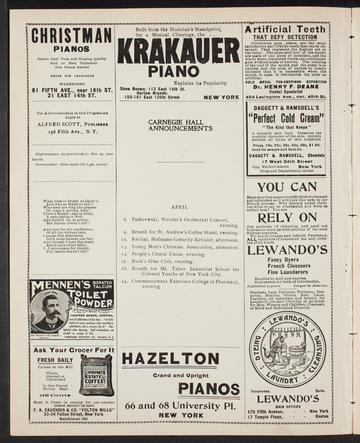 New York Philharmonic, April 5, 1902, program page 2