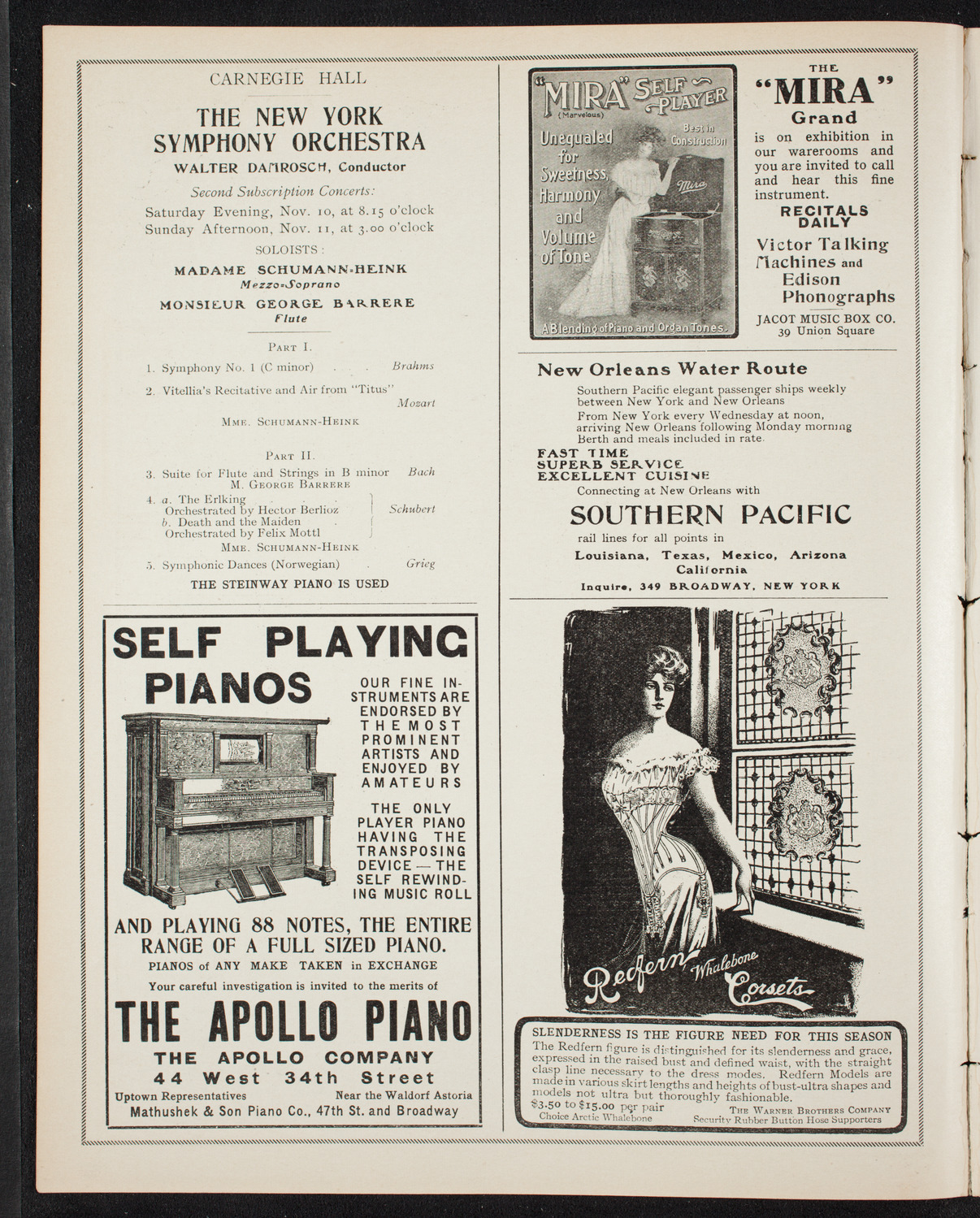 Boston Symphony Orchestra, November 8, 1906, program page 2