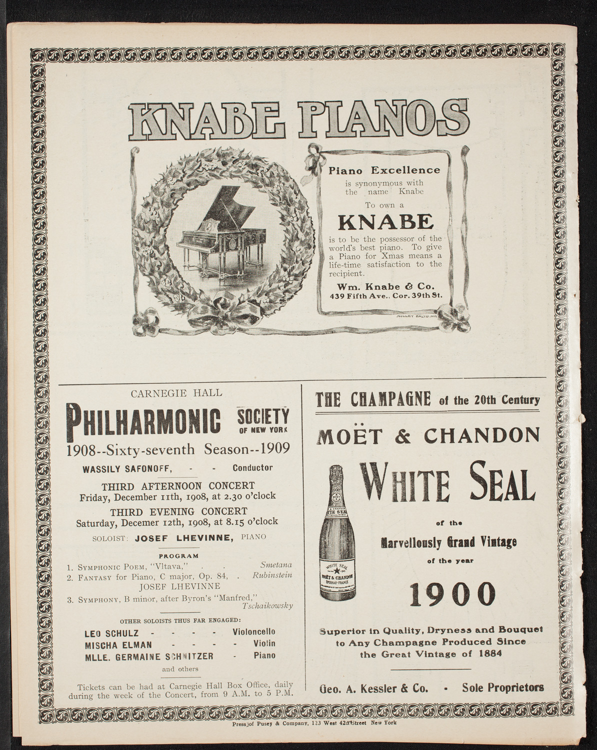 New York Symphony Orchestra, December 8, 1908, program page 11