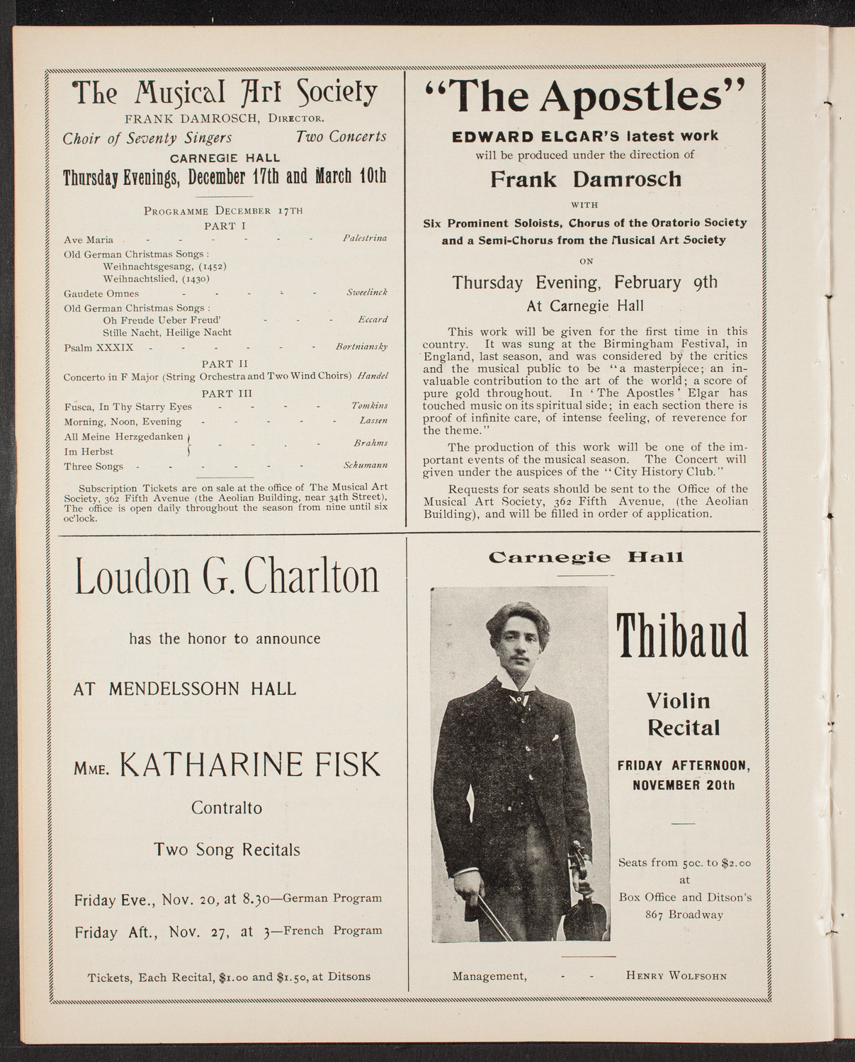 Oratorio Society of New York, November 19, 1903, program page 8