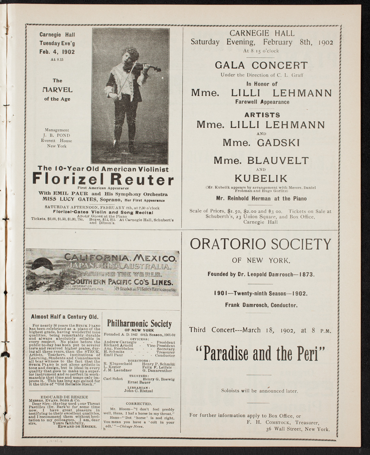 David Bispham, Baritone, February 2, 1902, program page 5