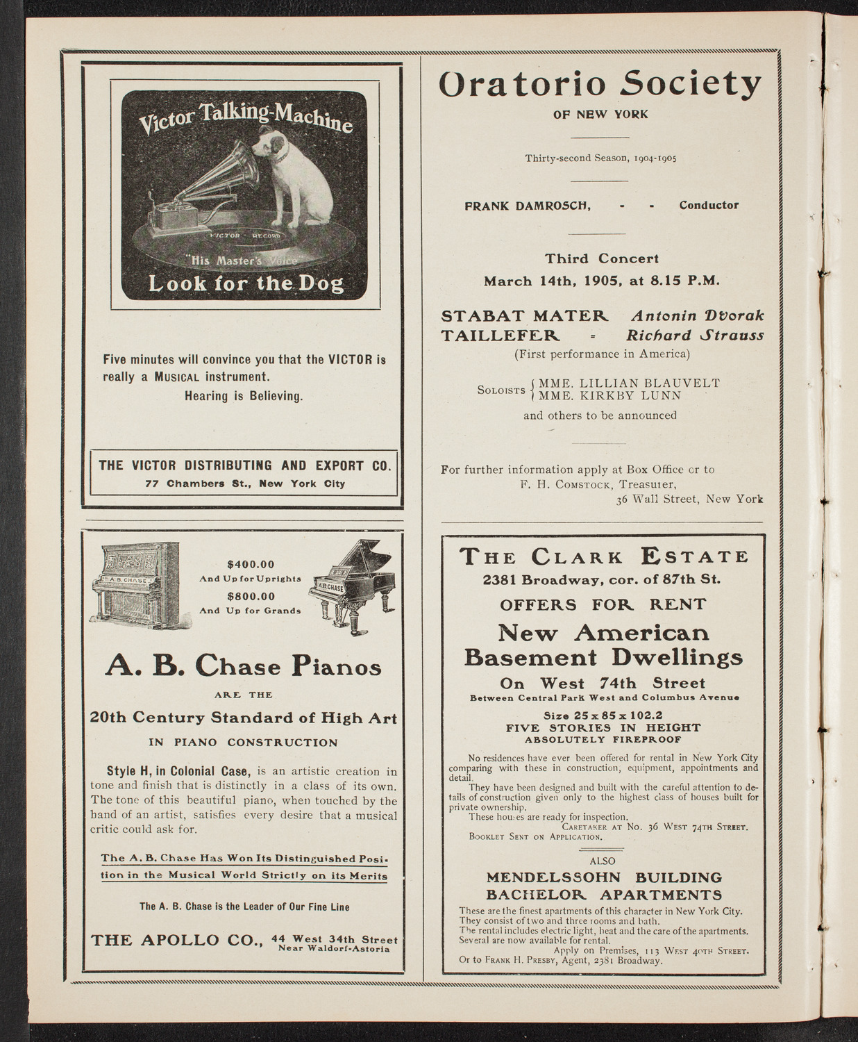 Franz von Vecsey, Violin, January 28, 1905, program page 2