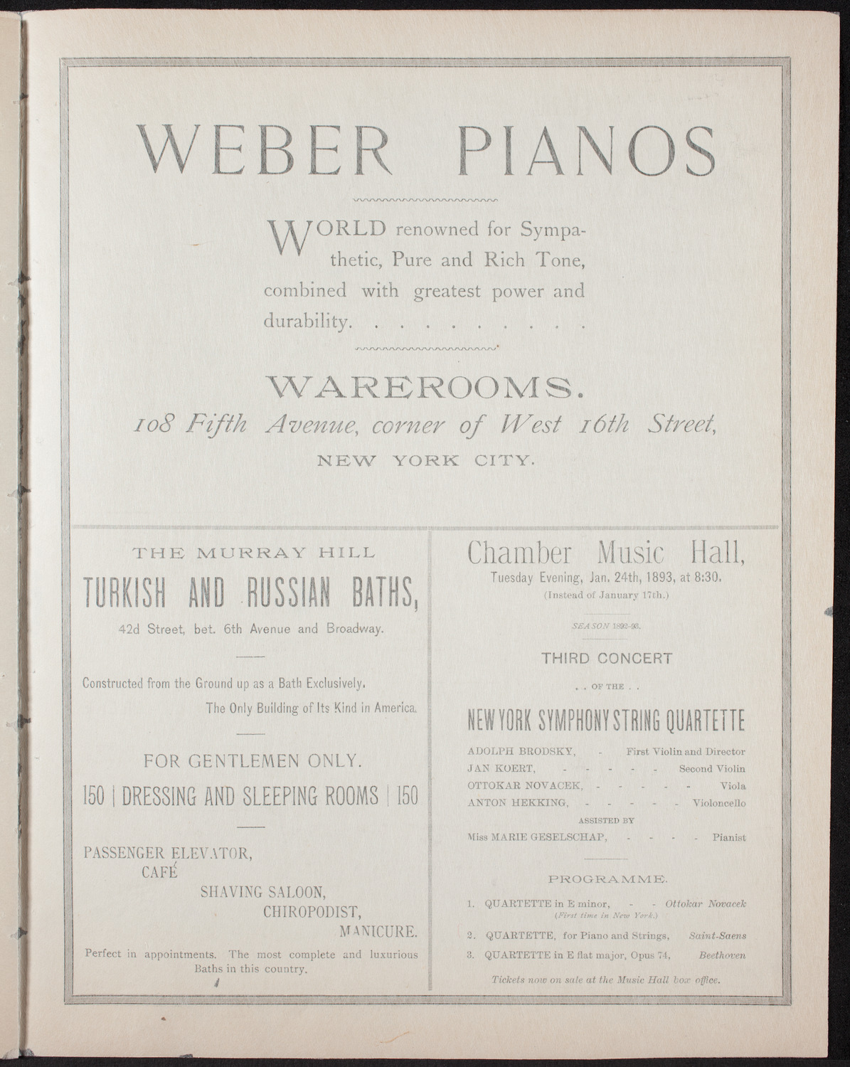 Sousa's Grand Concert Band, January 23, 1893, program page 7