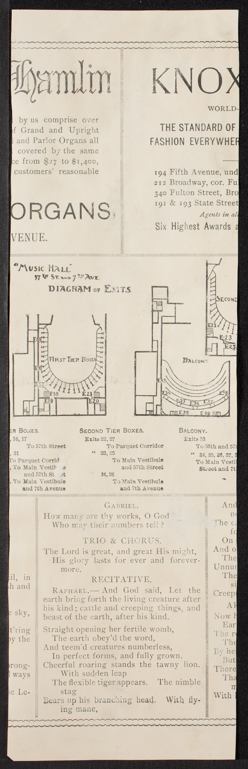 Oratorio Society of New York, November 30, 1894, program page 2