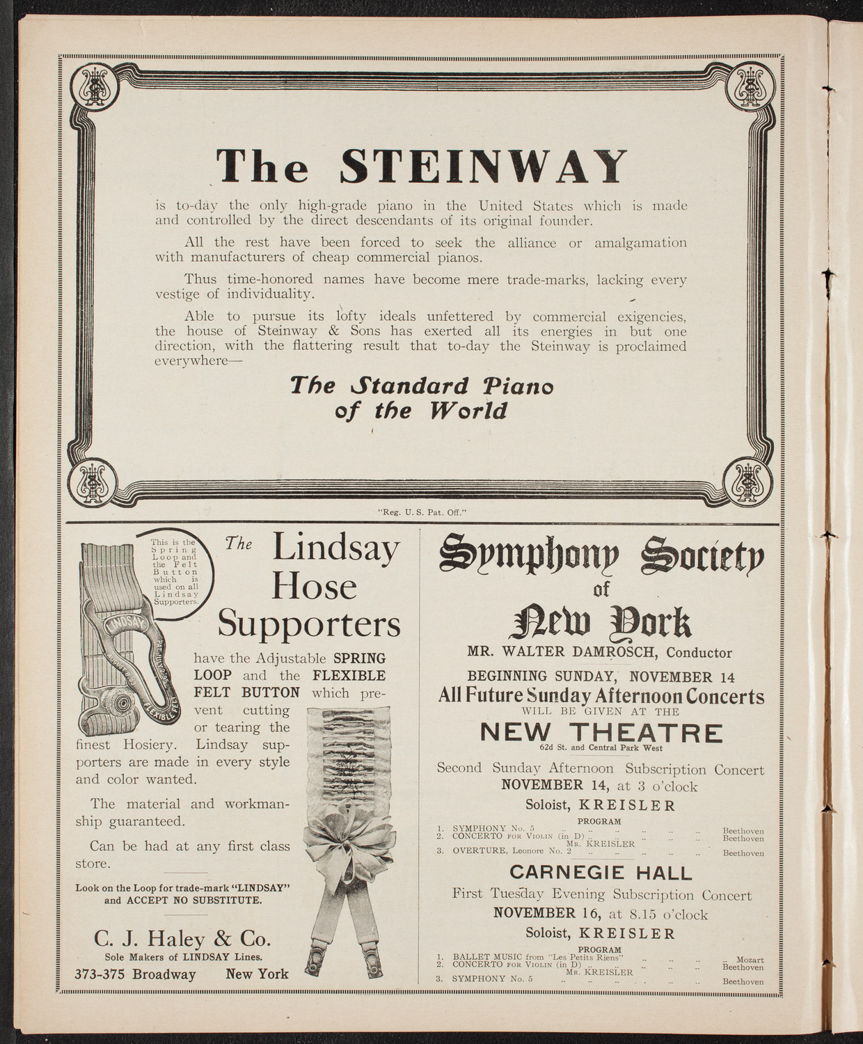Boston Symphony Orchestra, November 13, 1909, program page 4