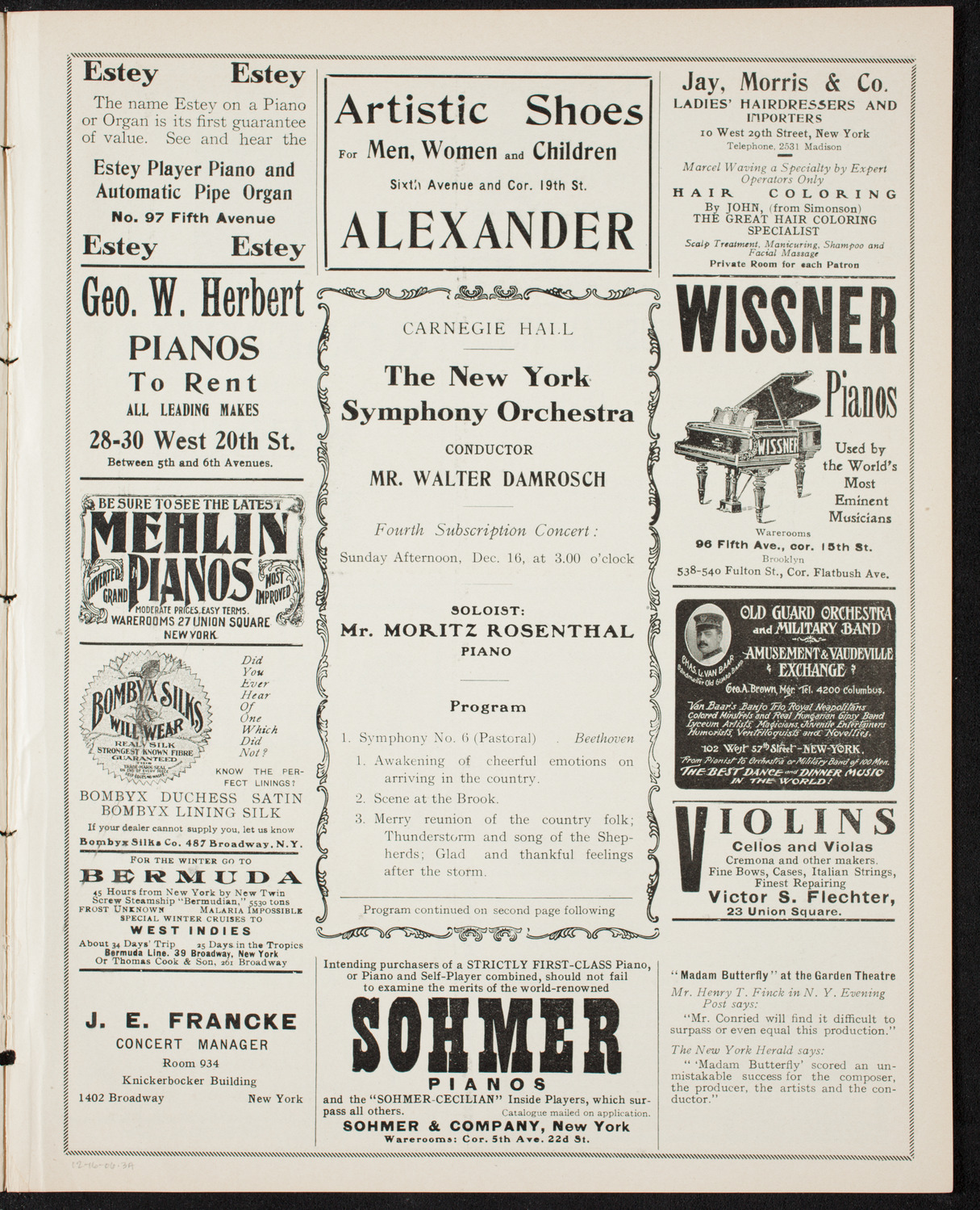 New York Symphony Orchestra, December 16, 1906, program page 5