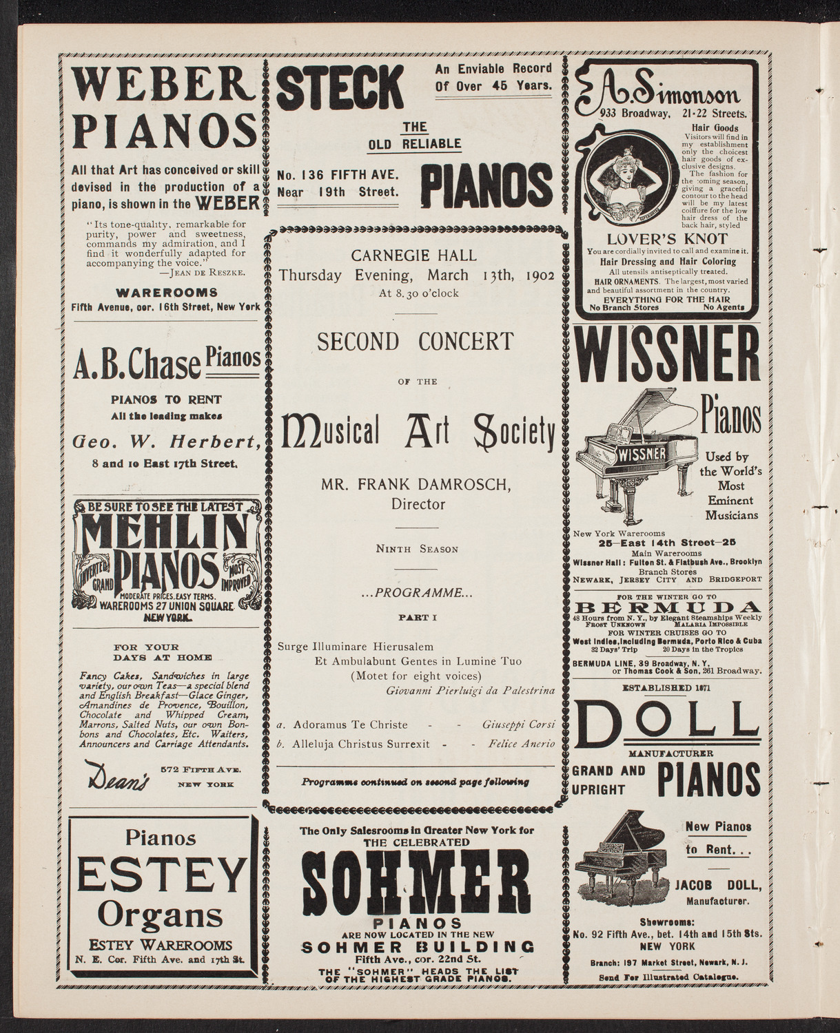 Musical Art Society of New York, March 13, 1902, program page 6