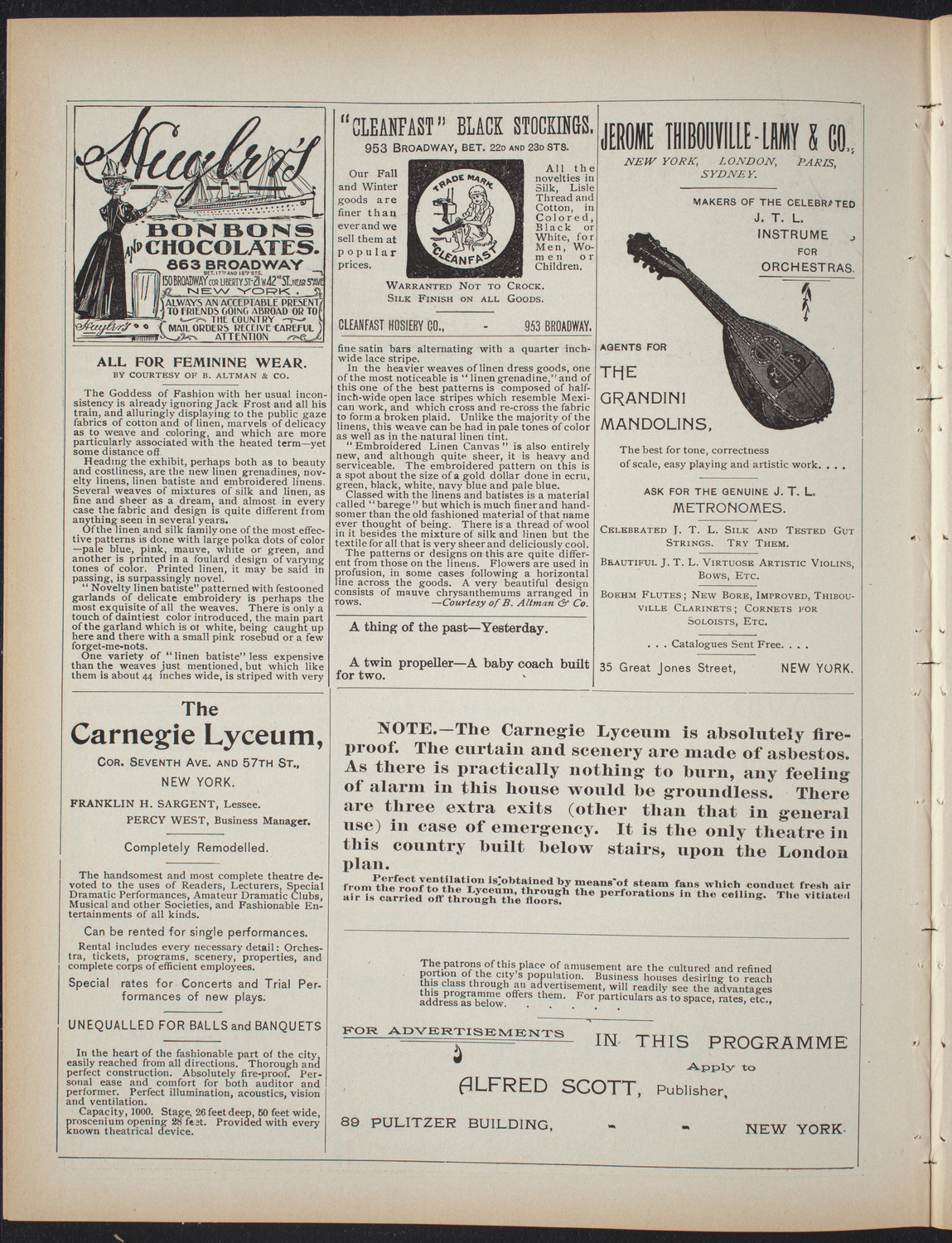 Private Theatricals in Aid of Philanthropic Works, April 27, 1897, program page 4